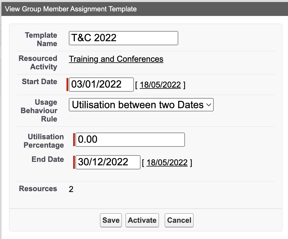 Managing Group Assignment Templates