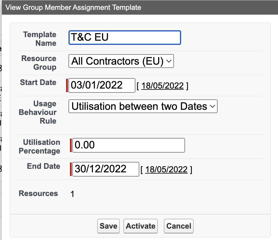 Managing Group Assignment Templates