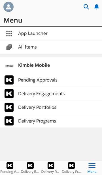 Using Kimble Dashboards on the Salesforce Mobile App