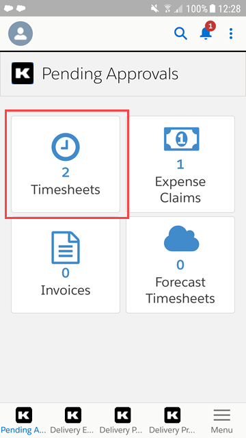 Using Kimble Dashboards on the Salesforce Mobile App