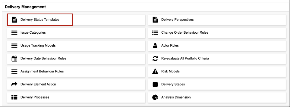 Delivery Status Management: Creating Delivery Status Templates