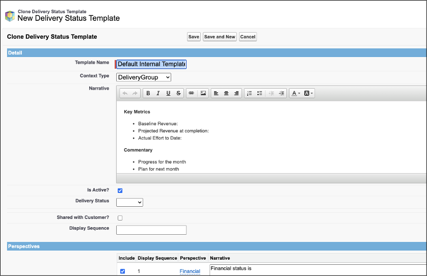 Delivery Status Management: Creating Delivery Status Templates