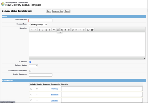 Delivery Status Management: Creating Delivery Status Templates